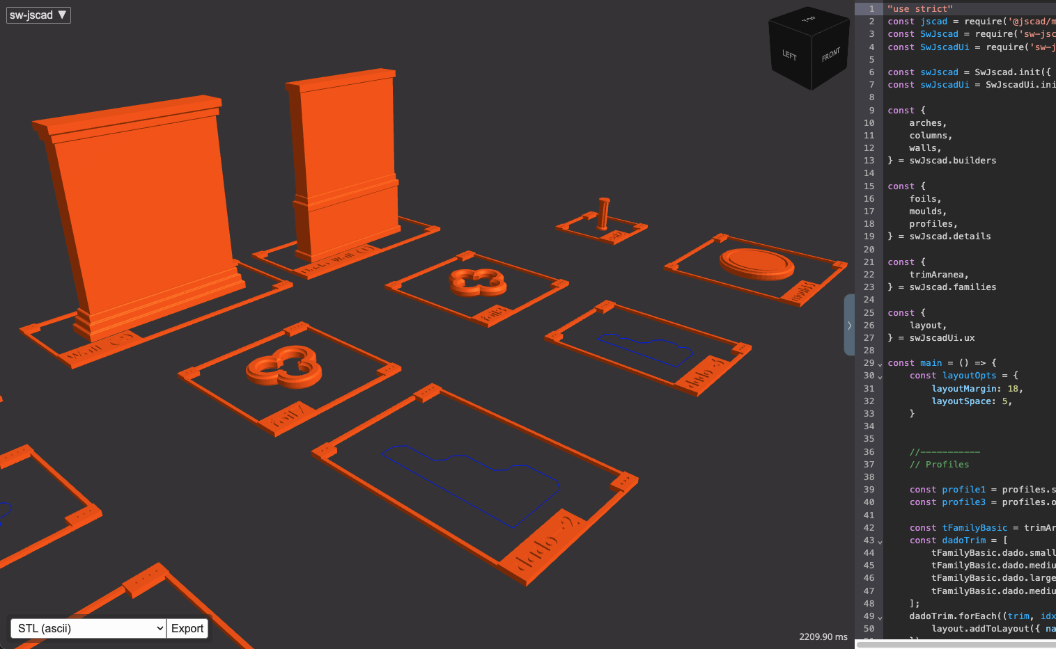 sw-jscad demo - gallery (dark)