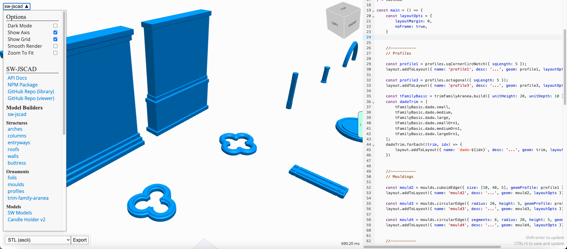 sw-jscad demo - gallery (light)