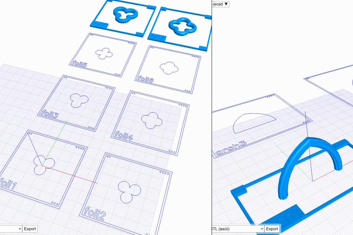 sw-jscad demo - arch-foils