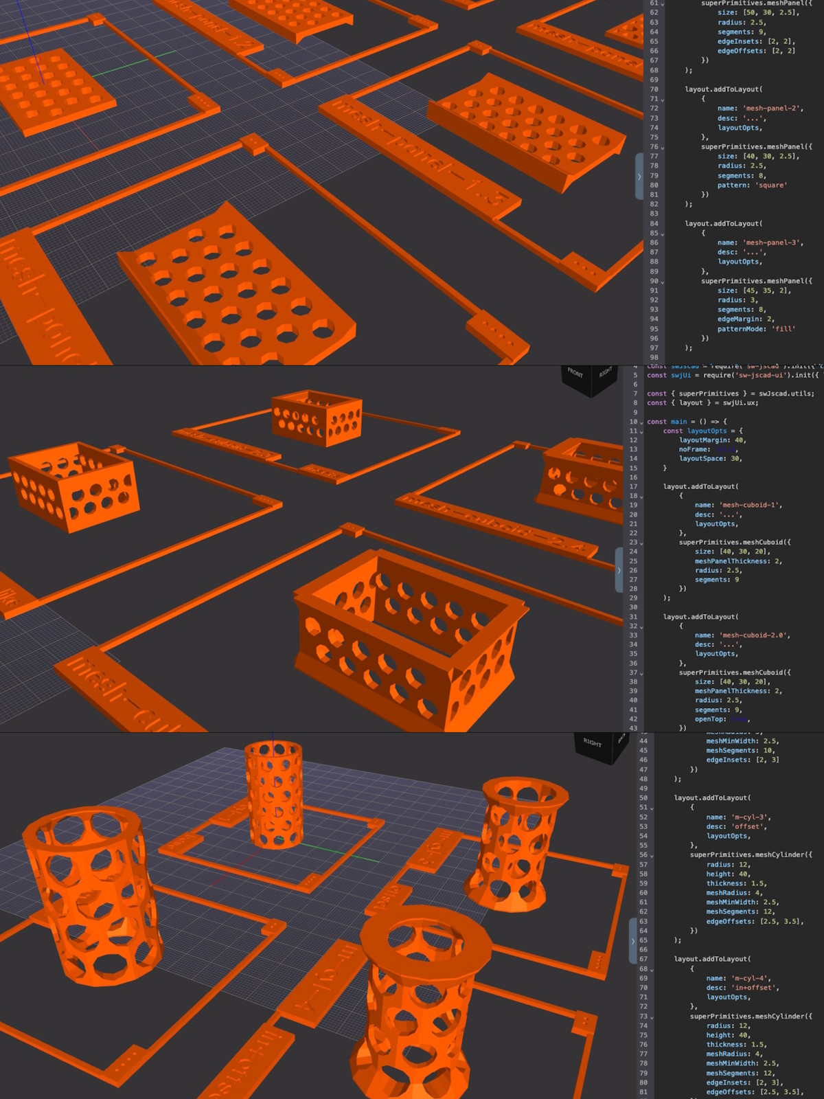 sw-jscad demo - mesh-fam